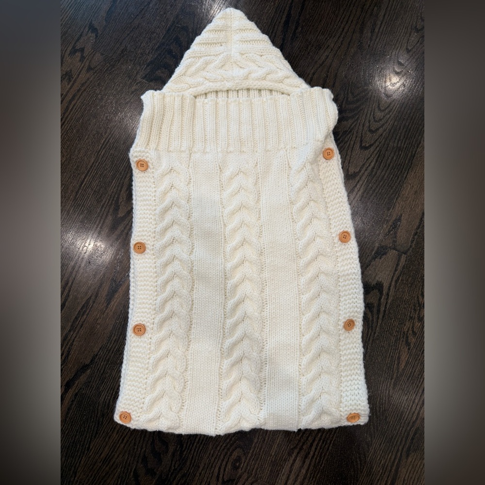 Cozy Handmade Knit Baby Sleeping Bag with Hood